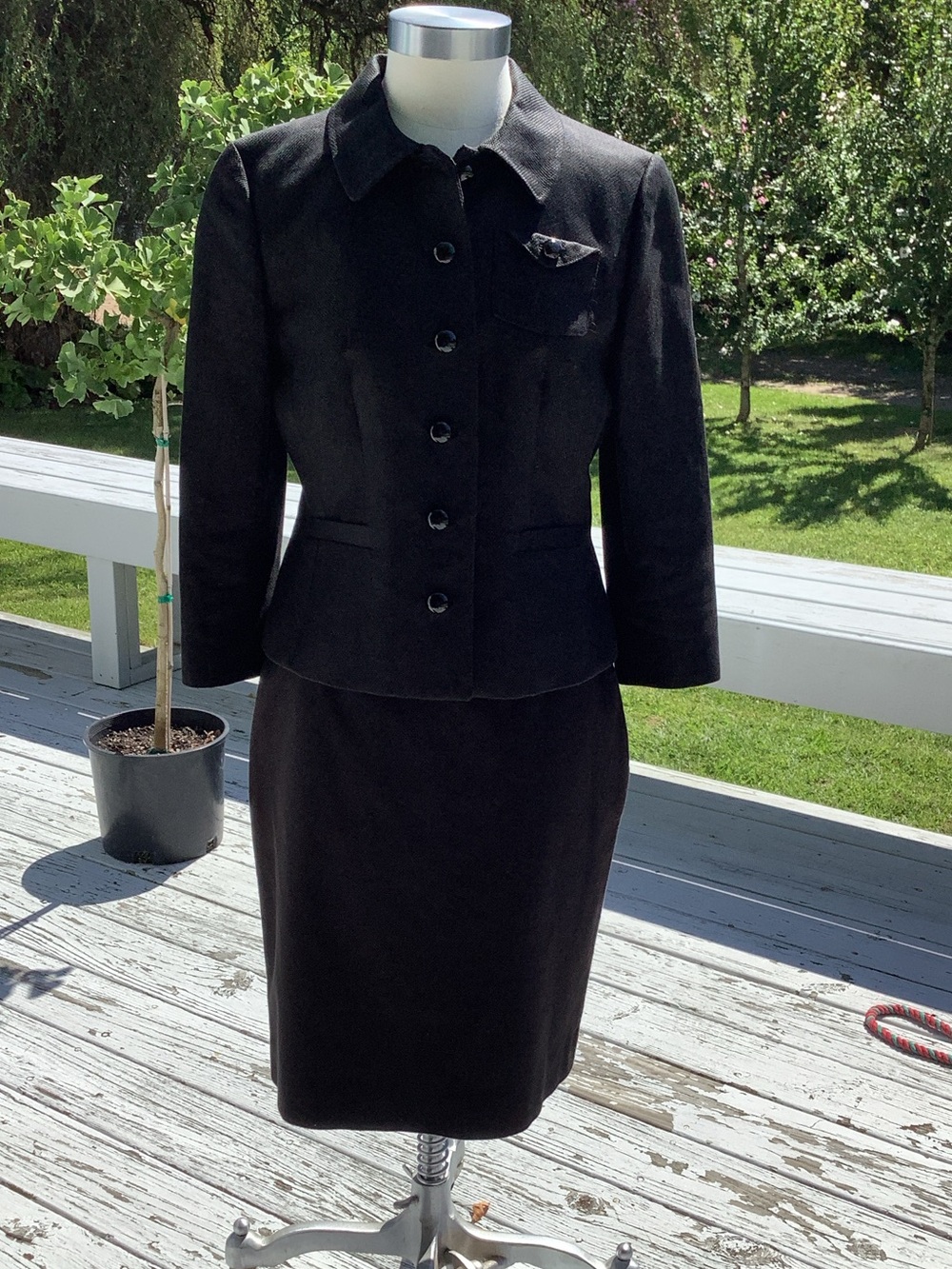 Black 3/4 Sleeve Suit Jacket